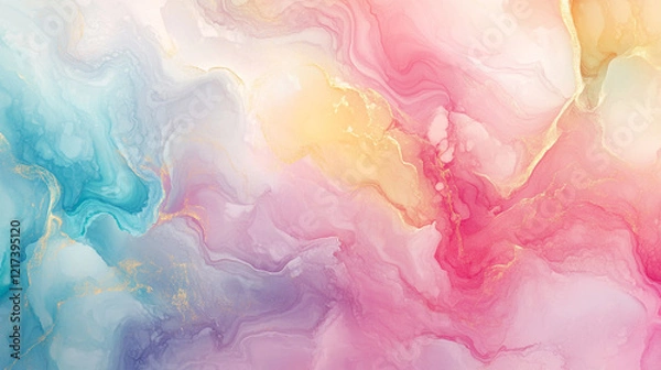 Fototapeta Beautiful pink background with abstract wave-like ribbon and glittering lights, Elegant line pink gradient background