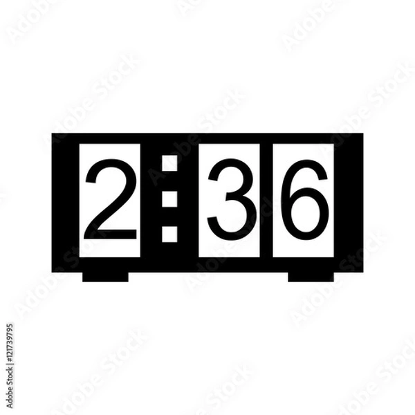 Obraz Digital clock icon. Vector illustration