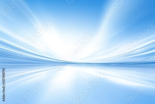 Obraz Serene blue abstract landscape with soft waves.