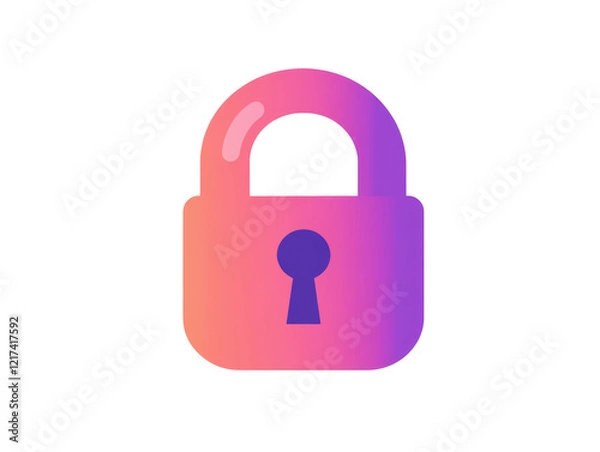 Obraz Isolated Gradient Pink and Purple Padlock