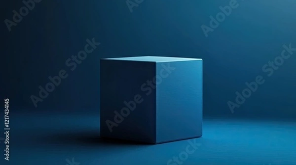 Fototapeta Abstract 3D composition of overlapping and floating cubes in various shades of blue,