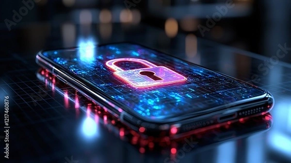 Fototapeta secure mobile technology in the digital age