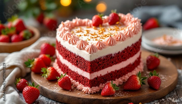 Obraz cake with strawberries 