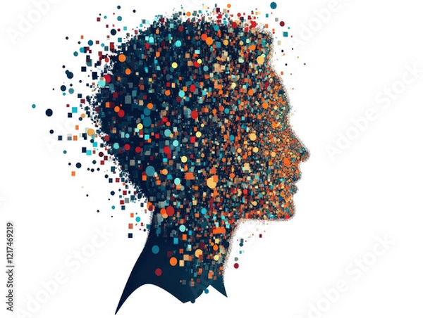Fototapeta Isolated Abstract Profile Head Dispersion