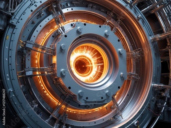 Fototapeta Exploring the core dynamics of thermonuclear fusion technology in a modern lab setting