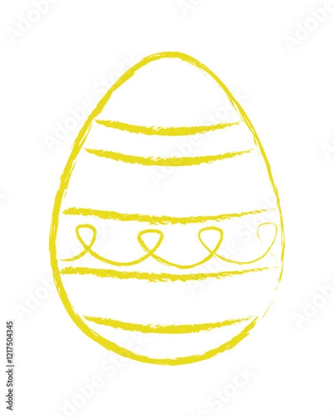 Fototapeta Outline Easter egg with ribbon