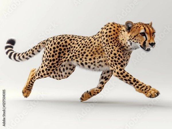 Fototapeta A realistic depiction of a cheetah running in motion.
