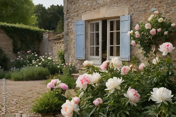 Obraz old house with flowers