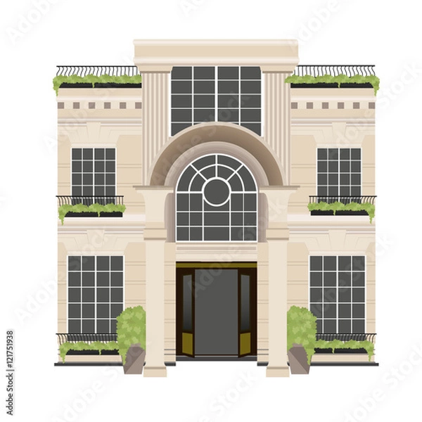 Fototapeta Real estate design hotel buildings and hotel buildings vector set. Vector