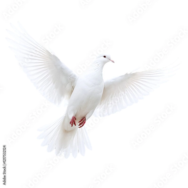 Fototapeta flying White Dove isolated on transparent background