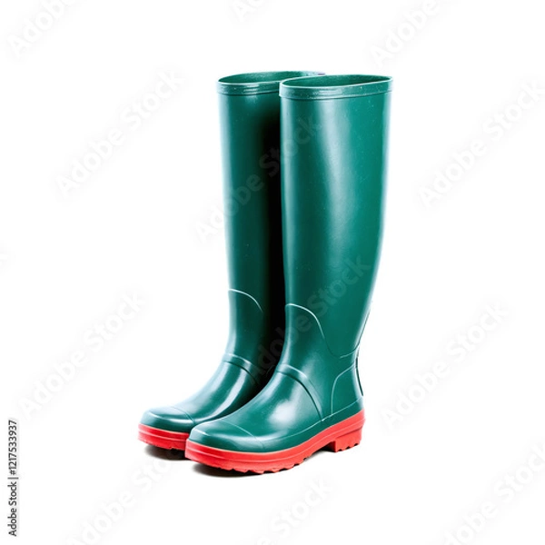 Fototapeta Rubber Boots isolated on transparent background