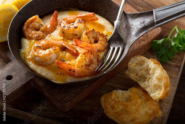 Obraz Krewetki i kaszę w stylu Cajun