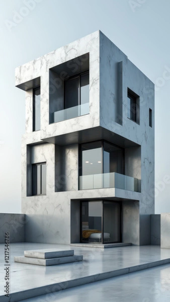 Obraz Modern house with metallic finish.
