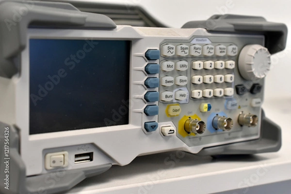 Obraz An electronic oscilloscope in the laboratory. A device for measuring voltage.