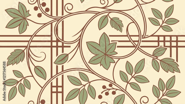 Obraz Vintage floral leaf pattern seamless vector design