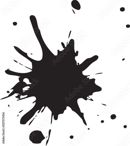 Fototapeta  black paint splashes cut out	
