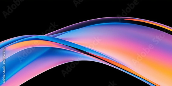 Fototapeta abstract colorful background, minimalist arc curve digital background for web, banner, technology, 3d render