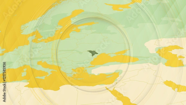Fototapeta Abstract Map of Moldova and Surrounding Regions with Circular Patterns.