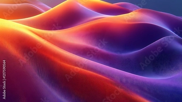 Fototapeta Abstract Colorful Waves Digital Landscape
