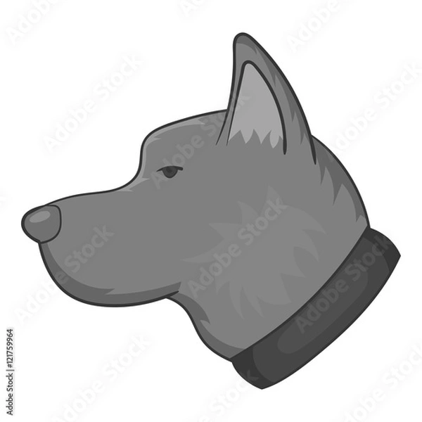 Fototapeta Dog icon in black monochrome style isolated on white background. Animal symbol vector illustration