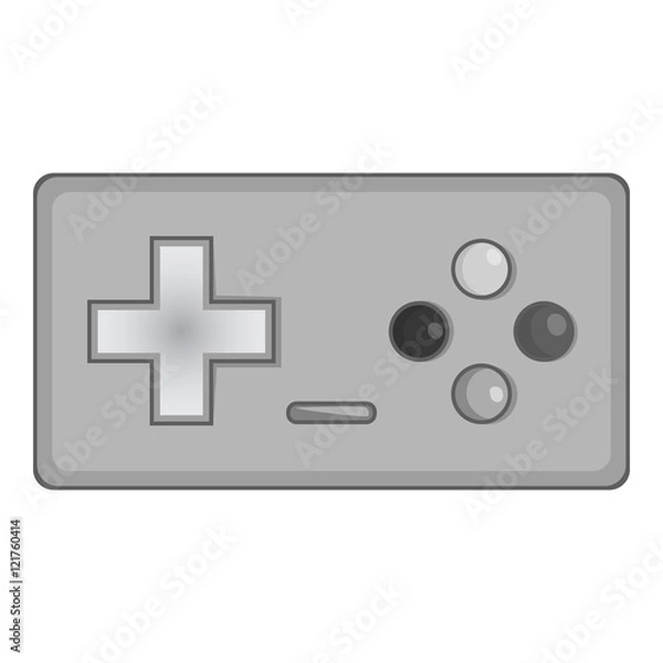 Fototapeta Joystick icon in black monochrome style isolated on white background. Play symbol vector illustration
