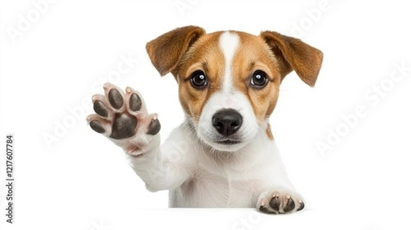 Fototapeta Cute Puppy Jack Russell Terrier with Playful Expression