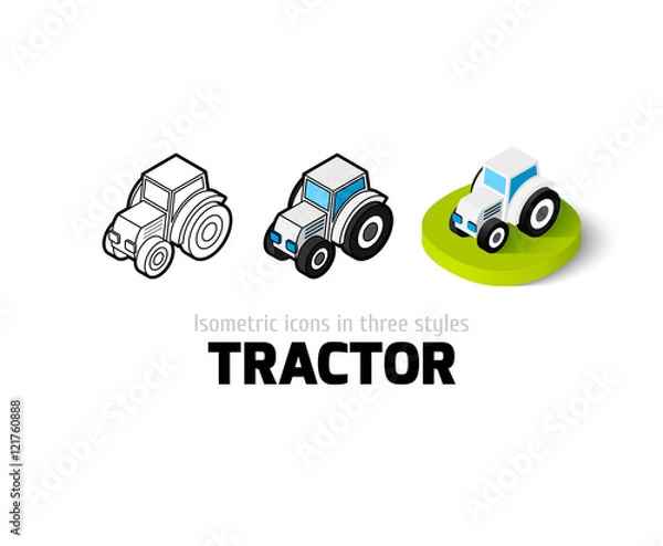 Obraz Tractor icon in different style