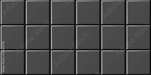 Obraz Seamless white ceramic wall tile background. Endless tileable pattern of realistic shiny tiles. Vector illustration