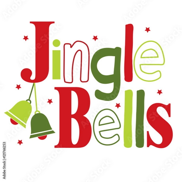 Fototapeta Jingle bells typography design
