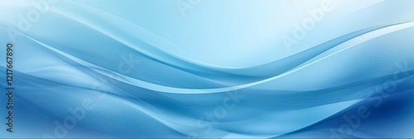 Obraz Abstract Banner Background in Cool Light Blue Gradient with Blurred Colours and Empty Space for Text.
