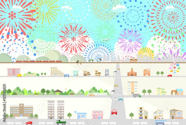 Fototapeta 街　花火