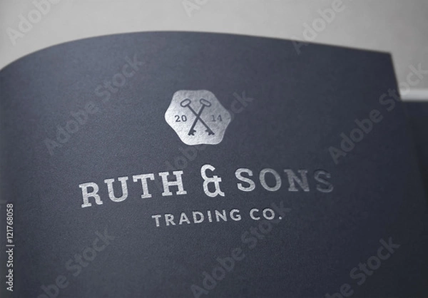 Obraz Metallic Foil Stamping Mockup 03