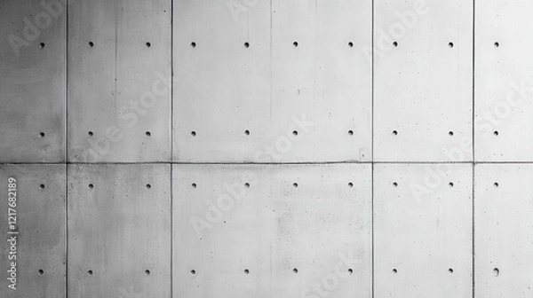 Obraz Architectural Grey Concrete Wall Panel Texture with Holes Modern Building Facade Background