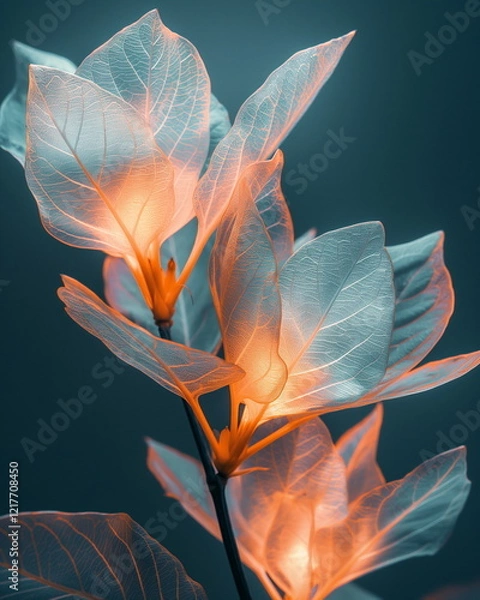 Fototapeta Fantasy plants with translucent petals and glow. S_006