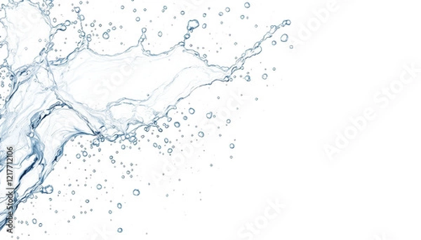 Fototapeta Dynamic Water Splash with Crystals of Water
