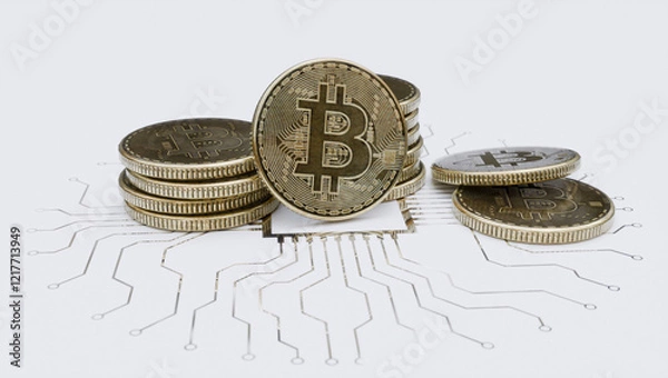 Obraz Bitcoin BTC coins