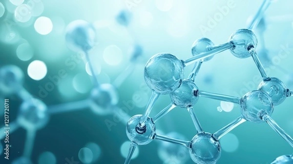 Fototapeta Intricate network of molecules, detailed visualization of atomic bonds and structure