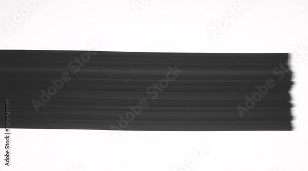 Obraz Flat Black Tape Strip on White Background – Minimalist Composition