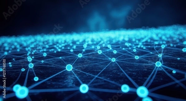 Fototapeta Complex Digital Network of Interconnected Nodes.