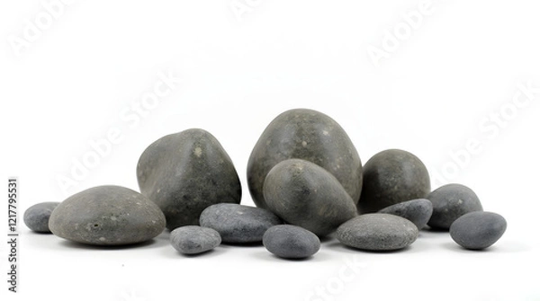 Obraz rocks and stones set on white background	