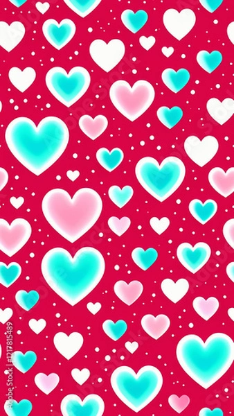 Fototapeta ロマンチックなシームレスパターン, バレンタインデー用, ギフトラッピング, デジタルアート, ウェディングデザイン, カード作成, ファッションプリント, 壁紙デザイン, 装飾アイテム, パーティーデコレーション, テキスタイルパターン.







