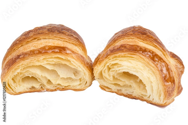 Fototapeta Cross-section of a croissant on a transparent background
