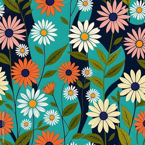 Fototapeta seamless floral pattern