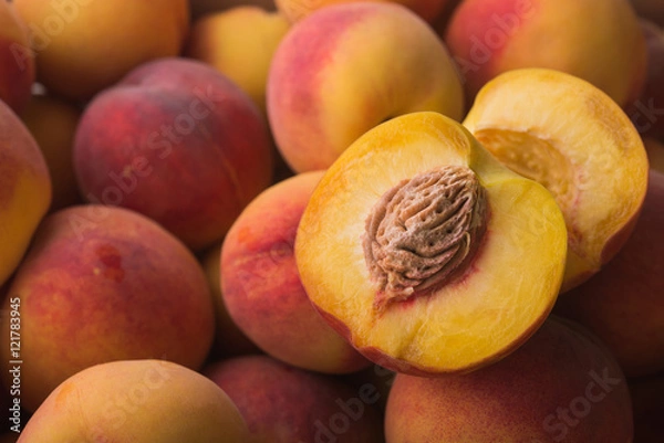 Fototapeta closeup of ripe peach