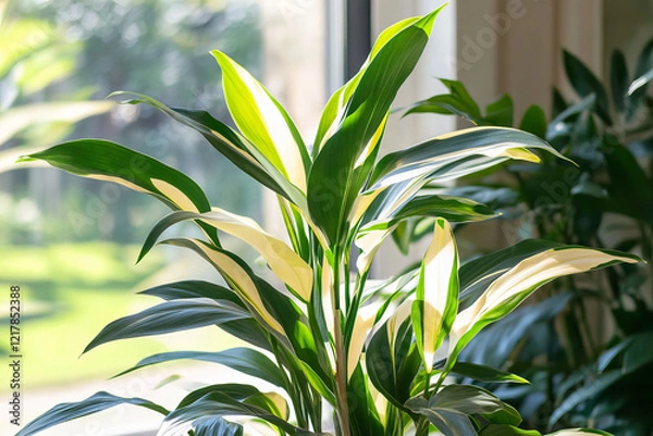 Fototapeta Lush green leaves illuminated by warm sunlight, showcasing the natural beauty of fresh foliage, perfect for eco-themed designs, environmental projects, and nature-inspired visuals