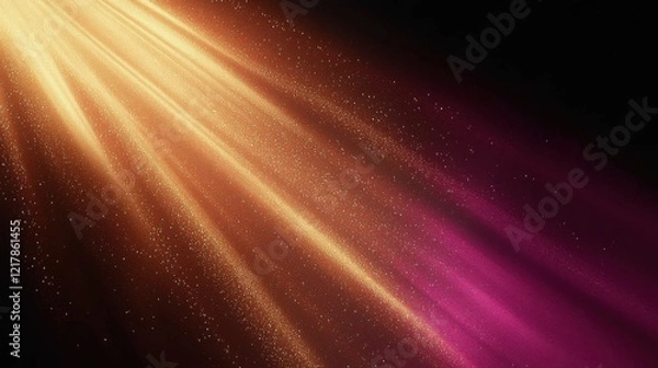 Obraz This image features luminous rays of light in warm tones, creating a decorative and elegant atmosphere with a shimmering background.