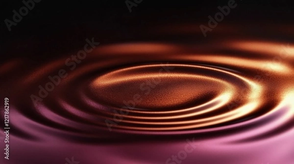 Fototapeta A close-up of rippling liquid in radiant hues of copper and purple, conveying a sense of elegance and tranquility with a luminous effect.