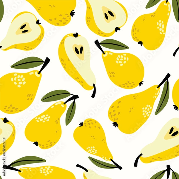 Fototapeta Modern abstract vector design with seamless Fruits pattern and unique textures, ideal for fabric, stationery, and home decor.