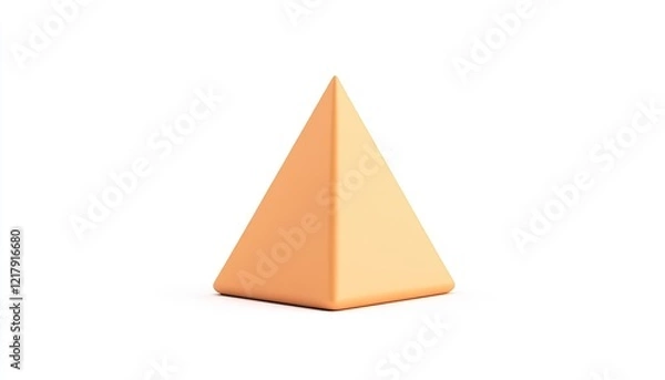 Fototapeta A simple orange pyramid shape displayed against a clean white background, emphasizing geometric design elements