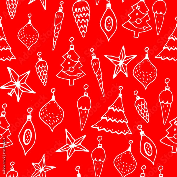Fototapeta Seamless vector Christmas pattern.